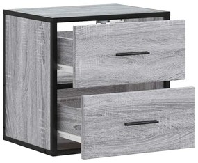 Mesas de cabeceira de parede 2 pcs 40x31x39,5cm cinzento sonoma