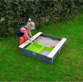 Caixa de areia de madeira para crianças Aksent 94 x 77 cm Cinzenta