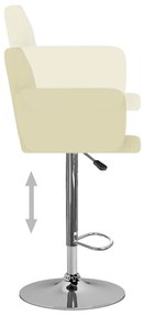 Bancos de bar 2 pcs couro artificial cor creme