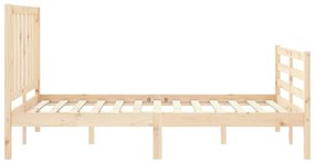 Estrutura de cama de casal com cabeceira madeira maciça