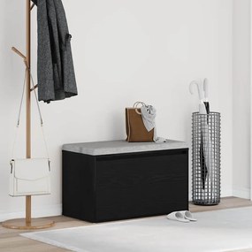 Banco de Hall vidaXL Preto Carvalho 80x40x45 cm Madeira de Engenharia