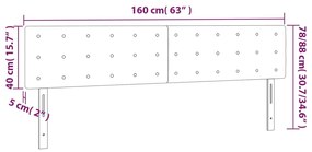 Cabeceira de cama c/ luzes LED veludo 160x5x78/88 cm rosa