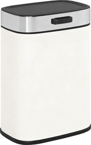 HOMCOM Lixeira 5 L, posicionável independente ou pendurada, aço inox, creme branco | Aosom Portugal