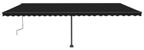 Toldo retrátil manual com LED 600x300 cm antracite