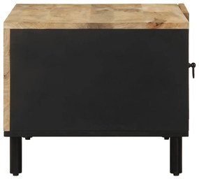 Mesa de centro 80x50x40cm madeira mangueira áspera maciça preto