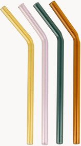 Palhinhas em vidro de borossilicato Funky, conjunto de 4