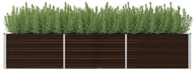 vidaXL Canteiro elevado de jardim aço galvanizado 240x80x45cm castanho