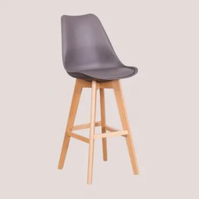 Banco Alto Nórdico Com Almofada De Couro Sintético Toupeira & ↑75 Cm - Sklum