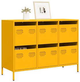 Aparador 101,5x39x73,5 cm aço laminado a frio amarelo mostarda