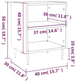 Mesa de cabeceira 40x30x50 cm derivados de madeira branco