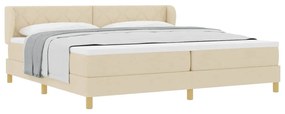 Cama Box Spring com Colchão - Creme - 200x200 cm - Tecido