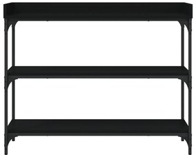 Mesa consola c/ prateleiras 100x30x80 cm preto