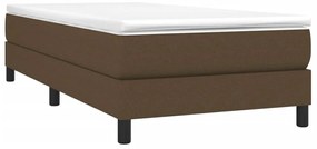 Estrutura de cama sem colchão 90x200 cm tecido castanho-escuro