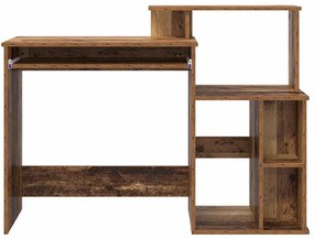 Mesa com Armazenamento Madeira Envelhecida 120.5x44x88.5 cm Derivados