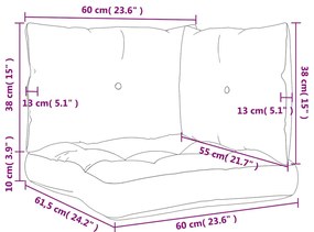 Almofadões para paletes 3 pcs tecido bege