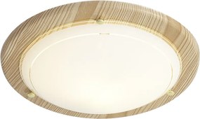 Plafon Clássico Natural com Vidro Branco - Mesiac