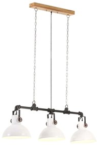 vidaXL Candeeiro teto industrial ferro e mangueira maciça E27 branco