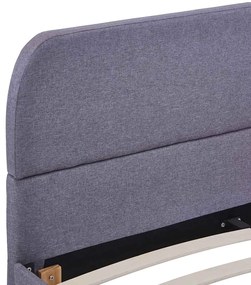 Estrutura de cama sem colchão 135x190 cm tecido cinzento-claro
