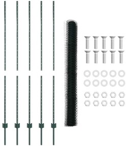 Postes de Cerca vidaXL 5 pcs U-Channel Verde 150 cm Aço
