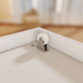 Estante Infantil para Brinquedos Organizador de Brinquedos de 4 Níveis com Compartimento Oculto  60x53x60 cm Branco e Madeira