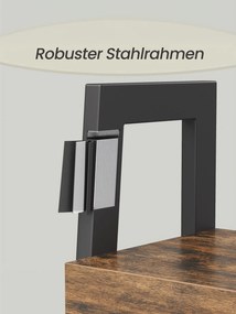 Estante com 4 prateleiras moderna 34,5 x 56 x 137,5 cm castanho vintage-preto