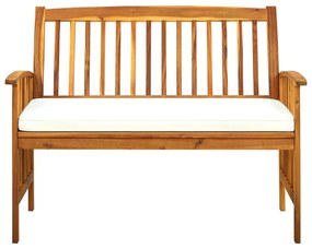 Banco de jardim c/ almofadão 119 cm madeira de acácia maciça