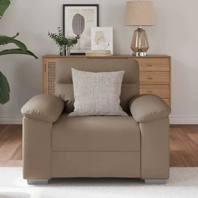 Poltrona 60 cm couro artificial cappuccino