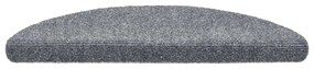 Tapetes de escada adesivos 30 pcs 56x17x3 cm cinzento-claro