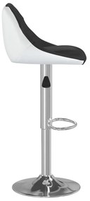 Bancos de bar 2 pcs couro artificial preto e branco