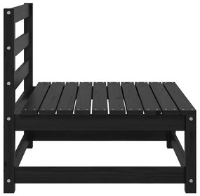 Sofás de centro para jardim 3 pcs madeira de pinho maciço preto