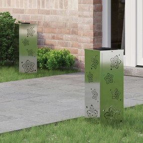 vidaXL Luz Solar LED de Caminho 2 pcs Ferro Enferrujado Galvanizado