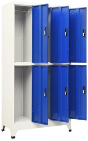 Cacifo aço 90x45x180 cm cinzento e azul
