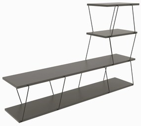 Conjunto de Mobiliário de Sala de Estar Basak – Antracite e Preto – TV