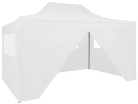 vidaXL Tenda para festas dobrável c/ 4 paredes laterais 3x4,5 m branco