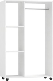 HOMCOM Guarda-roupa com rodízios, cabideiro móvel, armário de roupas, cabideiro com rodas, 80 x 40 x 128 cm, Branco | Aosom Portugal