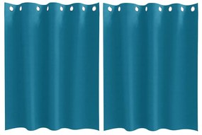 Cortinas com cortinas 2 pcs Turquesa 140 x 140 cm Poliéster