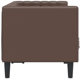 Sofá chesterfield 2 lugares couro artificial castanho