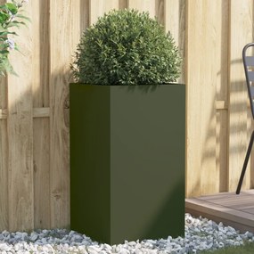 vidaXL Vaso/floreira 42x38x75 cm aço verde azeitona