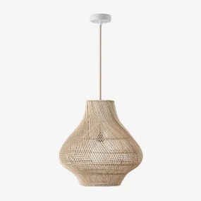 Lâmpada De Teto Suspensa Para Exterior Em Rattan Magali Natural - Branco & Ø50 Cm - ↑50 Cm Magali - Sklum