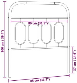 Cabeceira de cama 80 cm metal branco