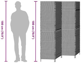 Divisor de Ambientes vidaXL 4 Painéis Dobrável Castanho 195x180 cm Pol