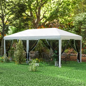 Tenda Dobrável 585x295x270 cm Tenda de Jardim com 6 Mosquiteiros Bolsa