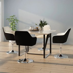 vidaXL Cadeiras de jantar 4 pcs couro artificial branco/preto