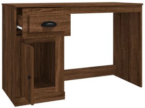 Secretária c/ gaveta 115x50x75 deriv. madeira carvalho castanho