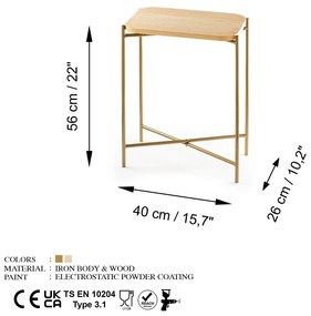Mesa de Centro Shb-003-A – Dourado Natural – 40x56x26 cm | Tribo Home