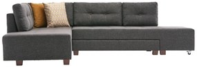 Sofá-Cama de Canto Manama – Antracite – 280x85x206 cm
