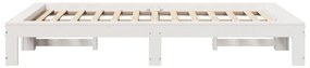 Cama sem colchão 120x190 cm madeira de pinho maciça branco