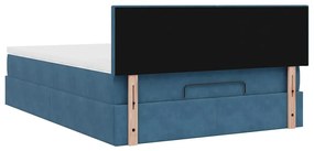 Estrutura de cama otomana com colchão 140x190cm azul escuro