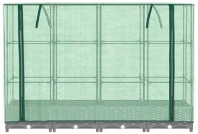 Canteiro elevado com cobertura de estufa aspeto de vime