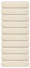 vidaXL Toalhas de banho 10 pcs FROGN 100x150 cm 100% algodão creme